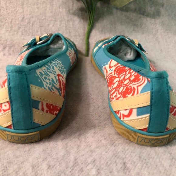 NWOT - Floral Print Buckle-Trim Sneaker Flats - Picture 9 of 16